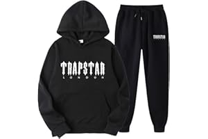 GENERIC Men's and Women's Trapstar Tracksuits Hooded Jacket + Trousers Trapstar London Pocket Tracksuit Neutral Sports Autumn/Winter Suit for Men and Women # 351001