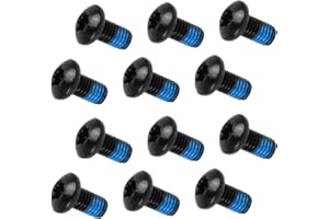 Dokeno 12pcs Vis de Disque de Frein de Vélo, Boulons de Rotor de Frein à Disque Vis de Frein M5x10mm, Boulons pour Vélo de Route, VTT(Noir)