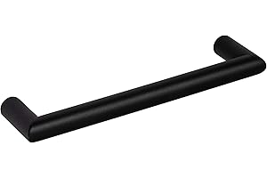 ‎GEDOTEC Gedotec Möbelgriff schwarz Schrankgriff 128 mm Türgriff Edelstahl Schublade - Leila Black | Relinggriff Ø 12 mm | Schubladengriff für Schranktüren & Küche | 1 Stück - Küchengriff Vintage mit Schrauben