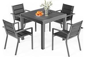 Homall Table de Jardin Exterieur,Aluminium Extensible Table a Manger de Jardin,Imperméable,Antirouille et Résistant Aux Rayures