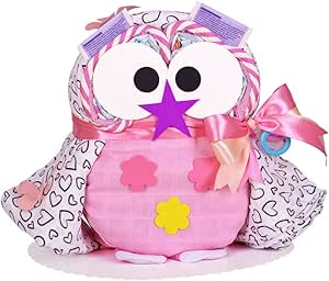 Gateau De Couches Mignon Hibou Gateau De Couches Couches Pour Bebe Dans Un Beau De 2 Couleur Argile Rose Vanille Cadeau De Naissance Bapteme Baby Shower Cadeau Original Et Pratique Pour Le Bebe Amazon Co Uk