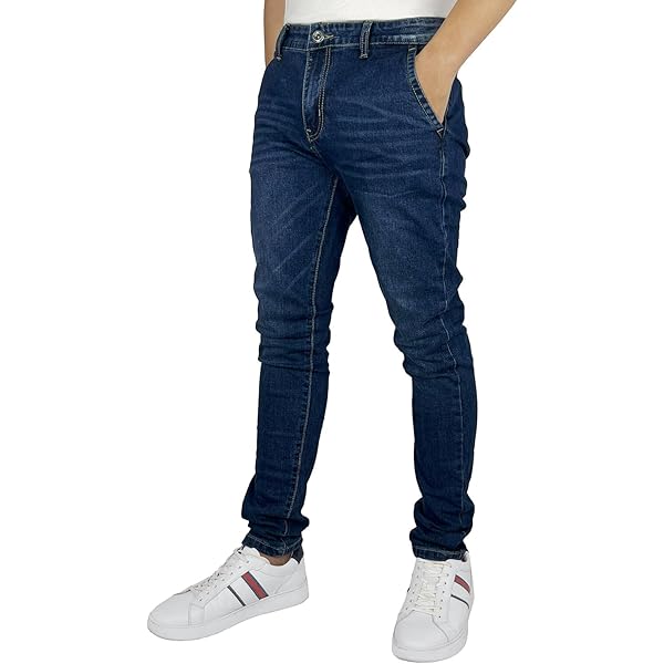 Jeans Uomo Slim Fit In Cotone Elasticizzato | Pantaloni Casual Eleganti Con Tasche - 3