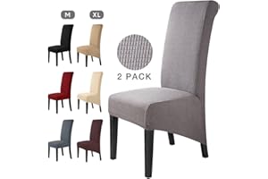 BALLADHOME Chair Covers, Pack of 2, Elegant Chair Covers, Stretch Chair Cover, Elastic Spandex, XL Chair Covers, Universal Stretch Cover, Removable, Washable Chair Cover for Hotel, Large Dining Room Chairs (2