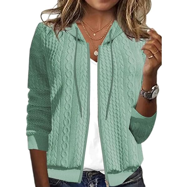 Sweat à Capuche Femme Manteau Zippé DéContracté Automne Et Hiver