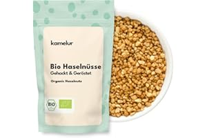 ‎KAMELUR Kamelur Bio Haselnüsse gehackt und geröstet - 500g - BIO Haselnuss gehacktes Granulat naturbelassen und ohne Zusätze