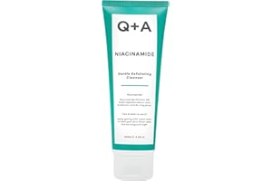 Q+A Niacinamide Gentle Exfoliating Face Cleanser (125ml), Face Scrub, Exfoliating Face Wash with Jojoba Esters and Prebiotics, Cleanses While Calming Sensitivity and Blemish-Prone Skin, Fragrance Free