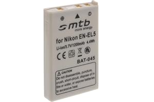 MTB MORE ENERGY Batería EN-EL5 Compatible con Nikon Coolpix P80, P90, P100, P500, P510, P5000... (Ver descripción)
