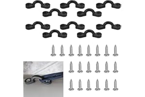 KLYNGTSK 10 szt. nylonowych pętli na pokład, bungee, wiązanie podkładki, oczko z 20 śrubami do kajaków, łodzi