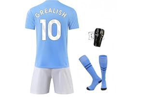 ASKAWTE 23/24 Foden Soccer Jerseys Football Kit, Football T-Shirt for Sports Fans, Shorts, Socks, Shin Pads Football Fan Gifts (23/24Home-Grealish,5XS)