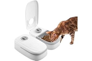 DAWRIS Automatyczny karmnik dla zwierząt domowych, automatyczny podajnik dla kotów z timerem, dozownik suchej i mokrej karmy, 700 ml, timer 48 godzin, nadaje się do mycia w zmywarce, dla kotów i małych psów,