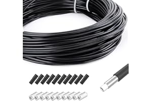 TAPKUA 10 Metros Funda Cable Freno Bici, Ø5 mm Vaina de Repuesto con Tapas de Extremom, Alojamiento Cables para Bicicleta de Montaña Carretera