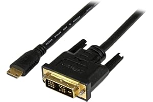 StarTech.com 1m (3.3 ft) Mini HDMI to DVI Cable - DVI-D to HDMI Cable (1920x1200p) - 19 Pin HDMI Mini Male to DVI-D Male - Digital Monitor Cable Adapter M/M - Mini HDMI to DVI Adapter (HDCDVIMM1M)