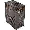 Cryfokt Mini Computer Case, Hollowed Design 360 Degree Cooling Clear Panel Protective Films Light Portable Mini ITX Case 4.3L for DIY (Black)