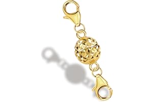 ALEXCRAFT Gold Magnetic Jewelry Clasp, Disco Ball 925 Sterling Silver Strong Magnetic Double Lobster Clasp, 14K Gold Magnetic Necklace Clasp Bracelet Closures Chain Extender Clasp Connector Converter