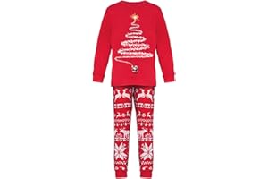 Generisch Weihnachtspyjama Familie Set Kuschelig Matching Pyjamas Couple Lang Partner Baumwolle Christmas Pyjama Weihnachts Schlafanzug Cute Paare Weihnachts Pyjama Familien Outfit Set