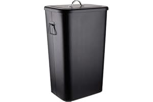 ‎BUTLERS BUTLERS Universaltonne BINSTER - 41 Liter Mülltonne aus Metall mit abnehmbarem Deckel & Tragegriffen - Perfekt als Futtertonne, Wäschetonne, Mülleimer