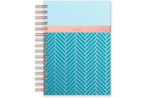 Matilda Myres 2024 Diary - A5 Day a Page - Rose Gold Wiro Bound - January to December Planner - Hardback Covers - Blue