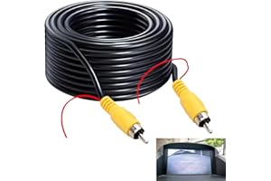 UNILLEA Câble Vidéo RCA 10M pour Caméra de Recul, Câble d’Extension AV avec Prise RCA Mâle-Mâle et Fil de Détection, Plug and Play pour Voiture, Camion, Camping-Car, Moniteur, TV Box