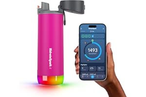 HIDRATE SPARK HidrateSpark STEEL Smart Water - Tracks Water Intake & Glows to Remind You To Stay Hydrated, Chug, 17 oz, Fruit Punch