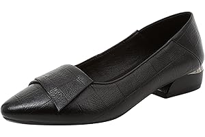 Jamron Donna Punta Tacco a Blocco Scacchi Décolleté in Pelle Suola Morbida Ballerine