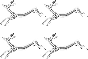 BESTONZON 4 soportes para palillos de acero inoxidable, figura de ciervo, banco, tenedor, , banco, soporte para cubiertos, cuchara, tenedor, decoración de mesa para restaurantes