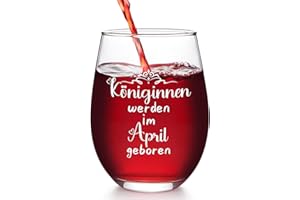 Joymaking Weinglas Geschenk Freundin, Geburtstagsgeschenk für Frauen, Geschenk für Frauen Geburtstag, Lustige Geschenk für Frauen Freundin Schwester Mütter - Königinnen Werden im April Geboren 17OZ