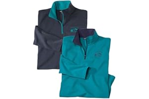 ATLAS FOR MEN - Set di 2 Maglioni con Collo a Zip -Disponibili nelle Taglie Grandi da M a 5XL