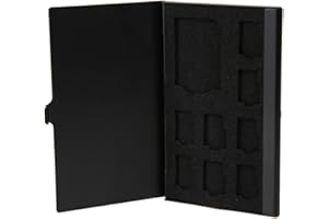 Demiawaking Monolayer Aluminium 1SD + 8TF Micro SD-Karten Pin Storage Box Case Holder Protector (Schwarz)