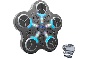 SWBSLL Music Boxing Machine für Kinder - LED Licht Box Wand mit Musik Box Maschine mit Boxhandschuh - Elektronische Boxmaschine mit 3 Geschwindigkeitsmodi, Bluetooth-Verbindung & Automatisches Zähle