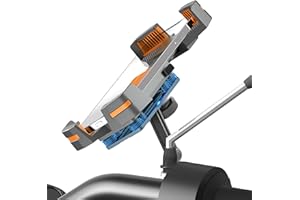 SOVICA Soporte movil Moto retrovisor con Amortiguador antivibración Montaje Seguro y Ajustable para telefonos moviles de hasta 7.5" Compatible con Espejos retrovisores de Todo Tipo