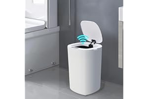 Gevvnss Pattumiera Automatica,12 Litri Elettrica Pattumiera con Sensore di Movimento Intelligente,IPX5 Impermeabile e Silenziosa,Bagno Cestino Intelligente per Camera da Letto,Cucina,Ufficio,Bianco
