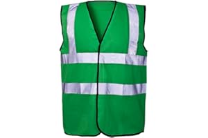 Expert Workwear Hi Vis Coloured Vest Waistcoats Vests - Yellow Orange Pink Green Navy