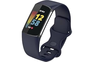 FunBand Correas Compatible con Fitbit Charge 5, Silicona Deporte Clasico Reemplazo Correas Ajustable Pulseras Blandas de Recambio Correa para Fitbit Charge 5 para Mujeres Hombres