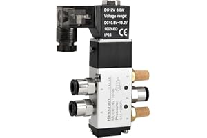 Heschen Elettrovalvola a solenoide pneumatica elettrica 4V110-06 24VDC PT1/8 5 modo 2 posizione singola bobina CE elettrico pilotato con raccordi e silenziatore