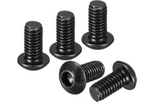 DTGN M6-1x12mm Button Head Socket Cap Screws - 25Pack - Good for Road Bicycle, Mountain Bike, Auto, Motorcycle - Carbon Steel Black Oxide - Hex Drive Fasteners