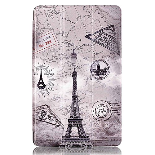 Hülle für Samsung Galaxy Tab A T580N – PU Leder Schutzhülle Smart Cover Case für Samsung Galaxy Tab A6 10.1 Zoll SM-T580N / SM-T585N Tablet Tasche Etui mit Support-Funktion,Vintage-Turm - 2