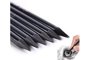 IEASEY Lot de 6 crayons graphite noirs sans bois assortis HB 2B 4B 6B 8B pour croquis, fournitures de dessin pour débutants et artistes