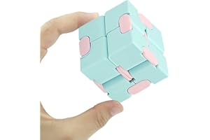 KEEYMENT Infinity Cube Fidget Toy Stress Relief for Adults and Kids , Fidget Toy Cute Puzzle Flip Cube for Anxiety Relief and Killing Time… (Blue)