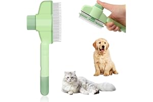 FUNTERY Selbstreinigender Flohkamm für Haustiere, Läusekamm Katze Hund Flohkamm selbstreinigender Katzenkamm Flohkamm Kamm zur Entfernung von Tierhaaren Fellpflegebürste von Schuppen oder Läusen