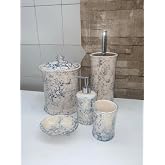 RED SERAMİK Collection Mavi Mermer Desen Violet 5&rsquo;li Banyo Seti
