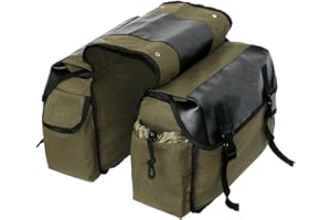 Dabey Sacoche de Selle de Moto,Moto Grande capacité Sac de Selle Moto équitation Voyage Toile étanche sacoches boîte côté Outils Sac Pochette pour Moto Army Green