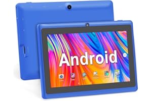 Haehne 7 Pouces Tablette Tactile, Android 5.0 Quad Core Tablet PC, 1Go RAM 8Go ROM, Double Caméras, WiFi, Bluetooth, Bleu