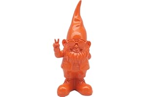 L & P HOME & GIFTS Lesser & Pavey Gnomes Home Decor Figurines & Ornaments For Home & Office | Decorative Home Accessories Statues For Indoor & Outdoor | Lovely Gifts for Women & Men Peace Hands Orange 20 Cm