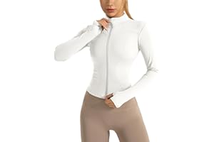 Heinaroman Damen Laufjacke Leichte Sportjacke DaumenlöCher Atmungsaktive Fitness Sportjacke Slim Fit Trainingsjacke Yoga ReißVerschlüSse Top Für Laufen Yoga Gym