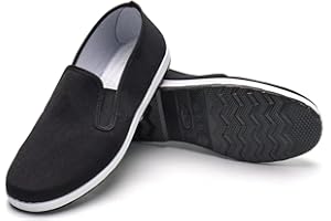 ktprniy Tai Chi Schuhe, Traditionelle Chinesische Kung Fu Schuhe aus Segeltuch, alte Peking-Schuhe für Kampfkunst, Schwarze Gummisohle, Unisex