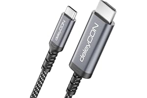 deleyCON 3,0m Kabel USB‑C na HDMI - 4K UHD 60Hz - Aluminiowe, Plecione - do Monitorów/TV/Projektorów HDMI - Kompatybilne z Thunderbolt 3/4, iPhone 17/16/15, MacBook, iPad Pro/Air, Galaxy S25/S24