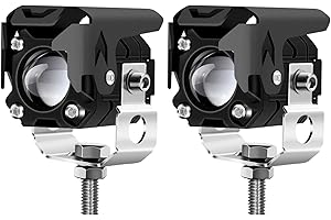 GreeSuit Fendinebbia per Moto 60W LED Faro per Moto 12V 24V Ambra/Bianco Proiettore Luci 1.3" 6000LM Faretto ausiliario impermeabile per moto Quad Scooter Car Truck Boat Bike (2 Pack)