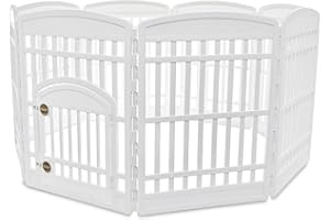 Iris Ohyama, Kojec , Zagroda z 8 panelami i 1 zamykanymi plastikowymi drzwiami , S159,1 x G159,1 x W87,5 cm , Składany, Do użytku wewnątrz/na zewnątrz , Dla psów, królików i kotów , CI-908 , Beżowy