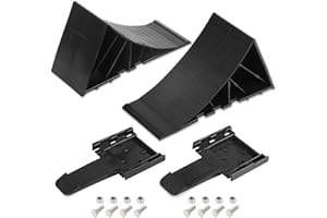 OULEME Cales de Roue [Jeu de 2] avec matériel de Montage | Cales de Roue pour remorque de Voiture, Camping-Car, Caravane | Jusqu'à 1600 kg | Noir