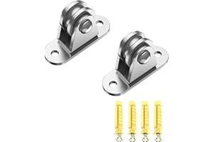 FUNNYTEK Pulleys Block Carbon Steel Pulley Roller Smooth Wheel with Ball Bearings Deck Pulley Block Drectional Wall Pulley, Duplex Bearing Silent Detachable, Heavy Duty Load 85KG for Handling Moving 2PCS